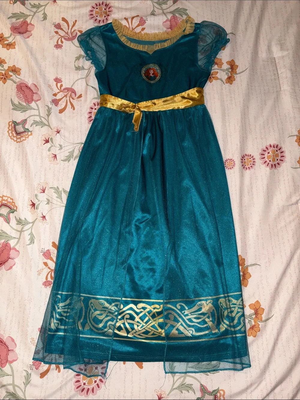 Disney Teal and Gold Princess Nightgown Dress